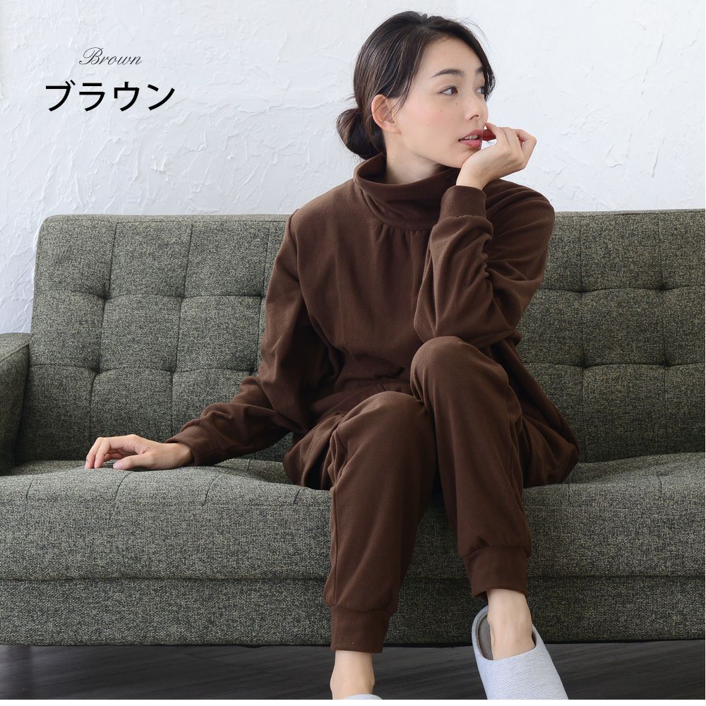 専用出品　　エルと三峰のパジャマ レディース パジャマ 長袖 かぶり タートルネック スーパーマイクロ